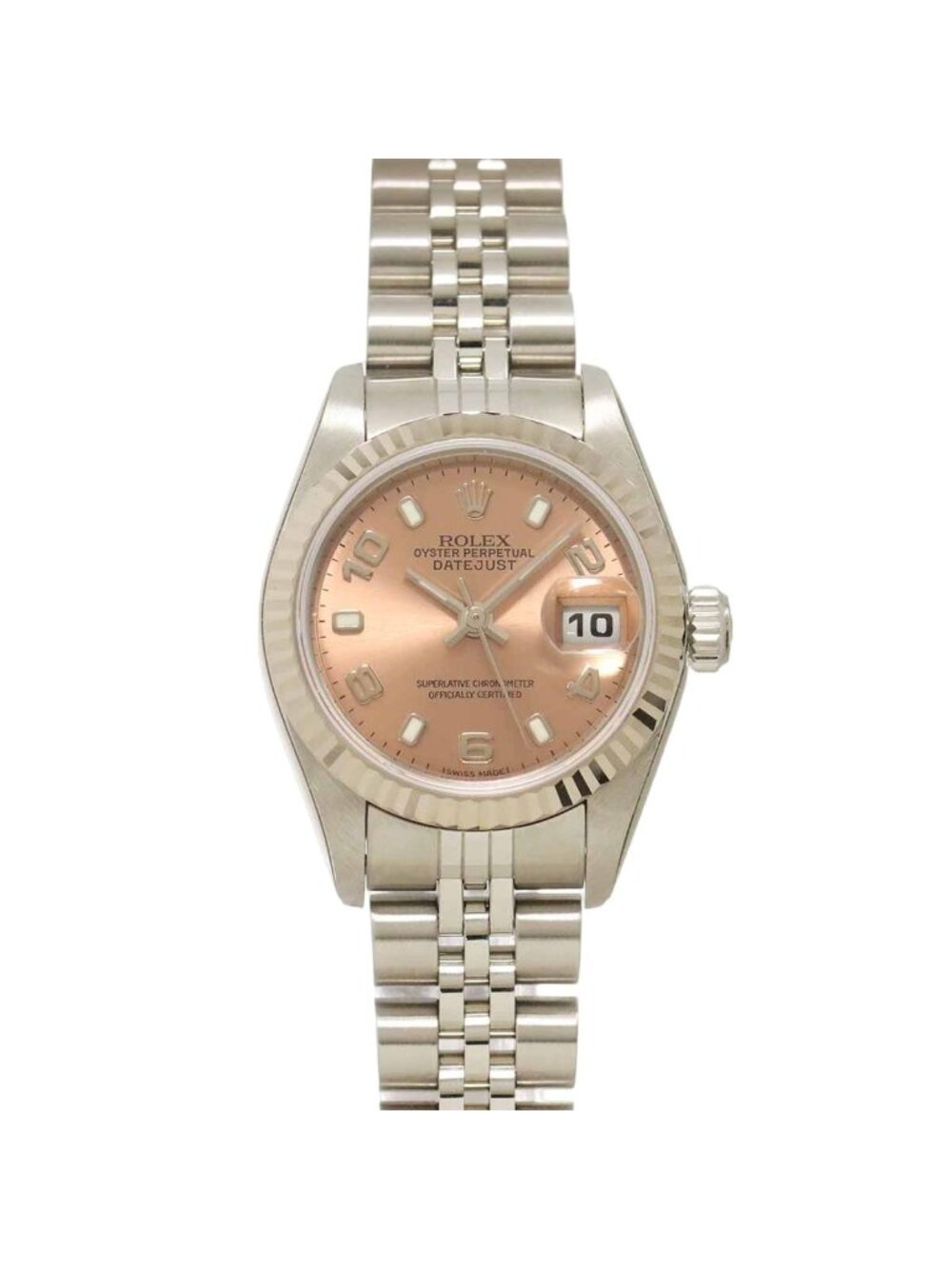 Rolex Datejust Watch Pink 18k White Gold Automatic